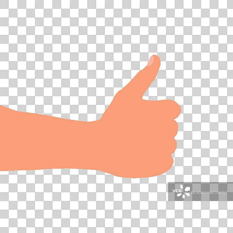 一个展示竖起大拇指的手势图片素材