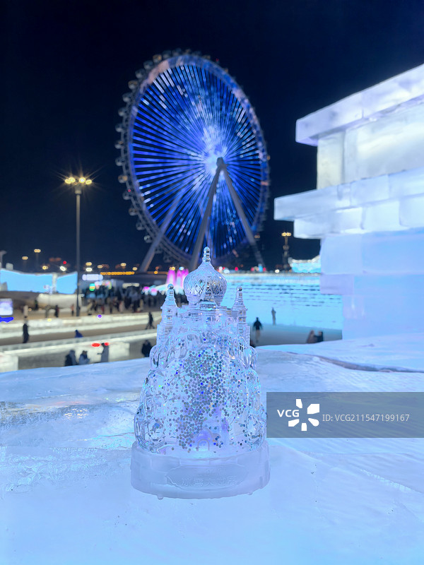 哈尔滨冰雪大世界冰雕摆件图片素材