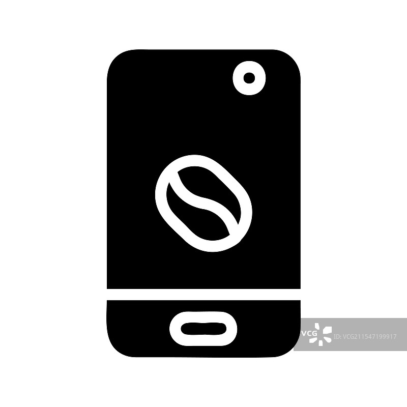 智能手机与咖啡豆图标的概念图片素材