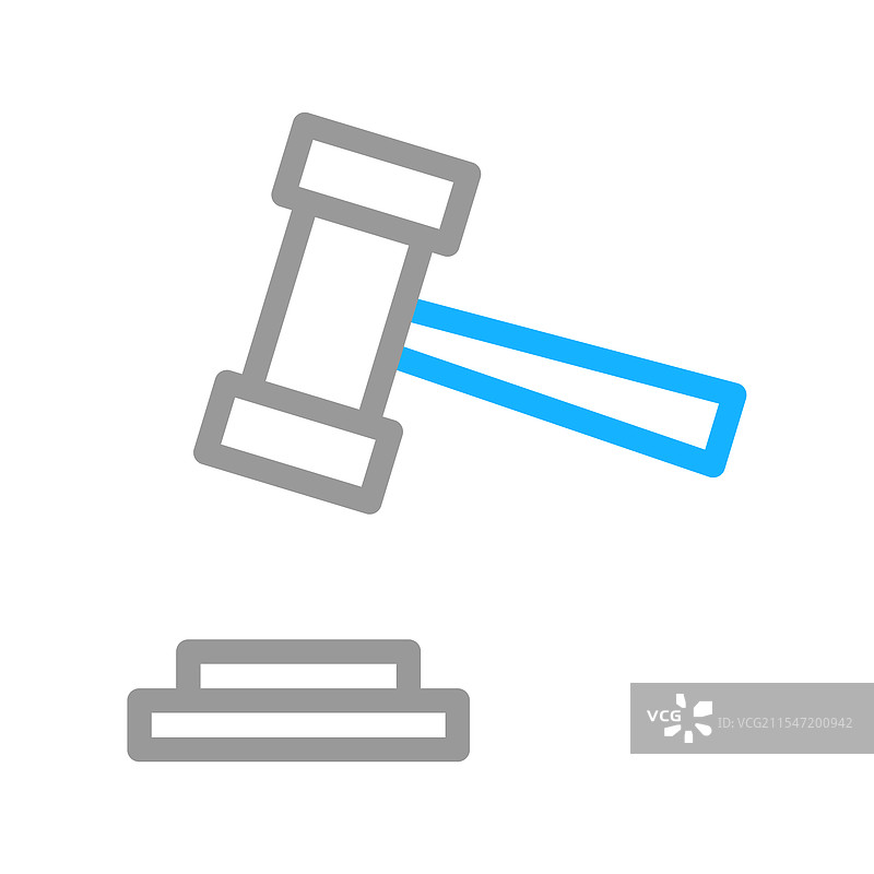 法官槌图标，象征着正义与法律的概念图片素材