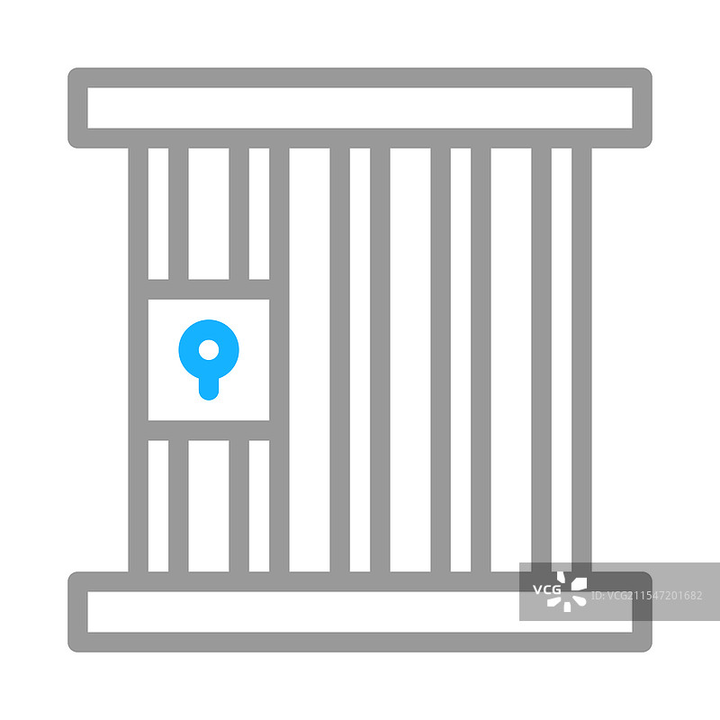 监狱铁栏与正义的钥匙孔概念图片素材