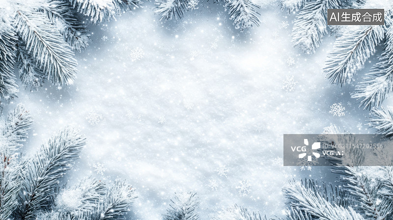 【AI数字艺术】圣诞节雪地花环装饰图片素材