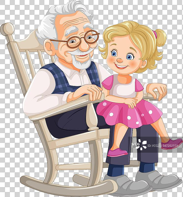 老年人和年轻女孩享受彼此的陪伴图片素材