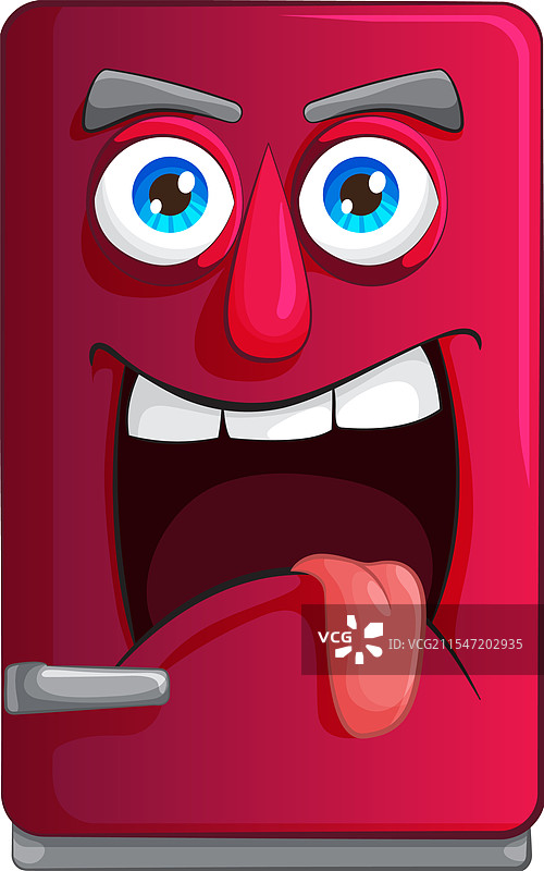 带有顽皮表情的动画冰箱图片素材