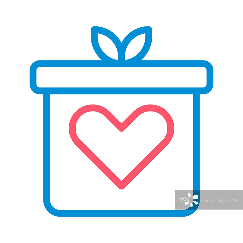 礼品盒与心形图标，象征着爱与关怀图片素材
