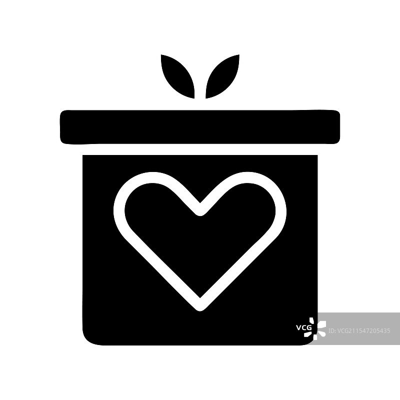 带有心形符号的礼品盒，象征着爱与关怀图片素材