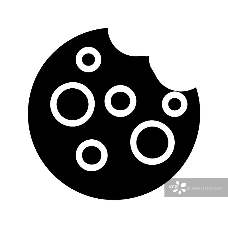 咬了一口的巧克力曲奇饼干图标概念图片素材