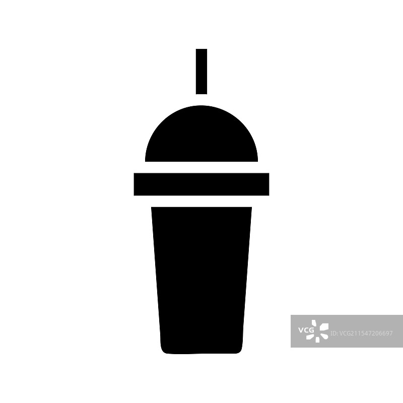 一次性塑料杯与吸管的概念图片素材