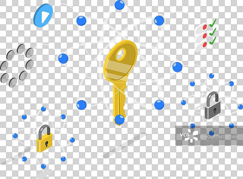 量子三维等距平面图图片素材