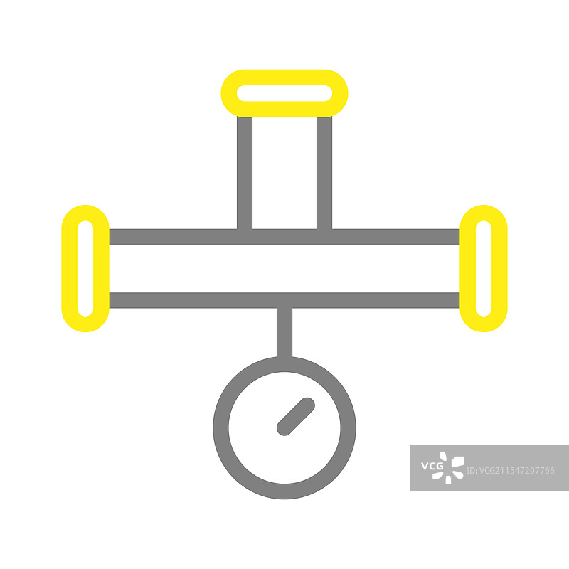 管道上的压力表测量概念图片素材