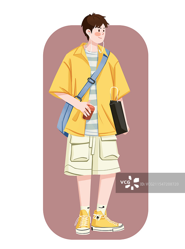 扁平时尚男生图片素材