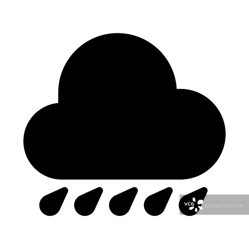 雨云图标，代表恶劣天气和风暴图片素材