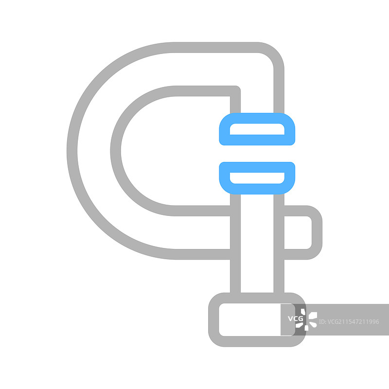 C型夹具工具图标，压力压缩的概念图片素材