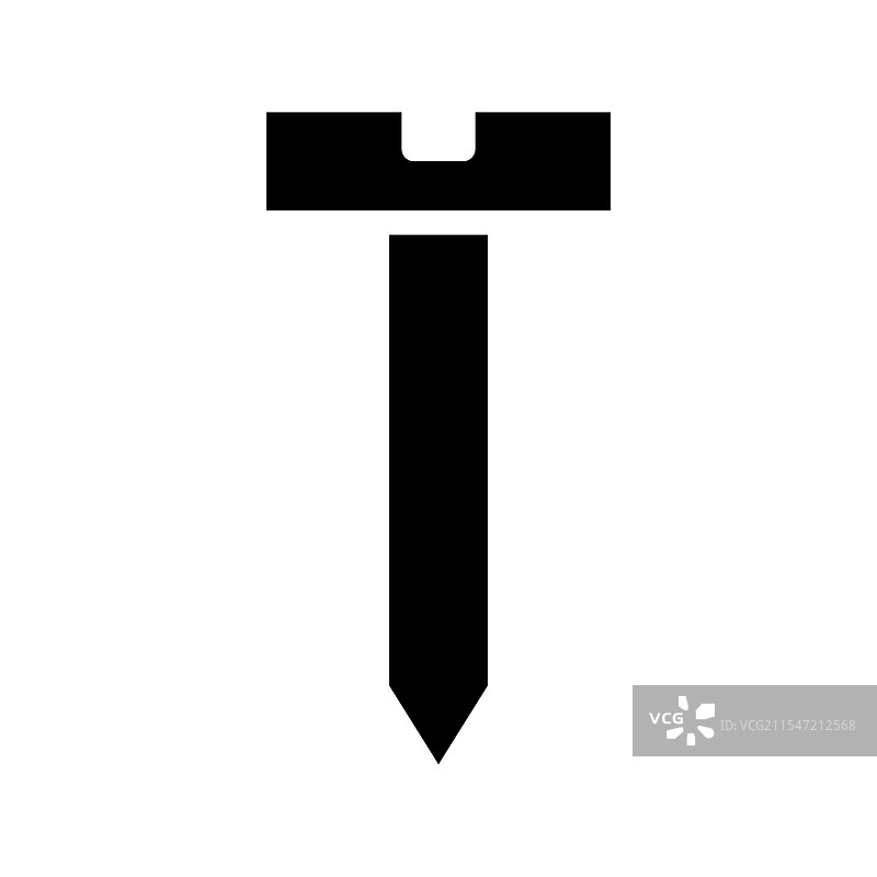 单个金属钉的轮廓概念图片素材