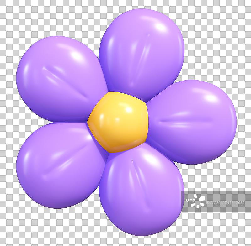 花卉花朵花头自然植物装饰3D卡通插画元素图片素材