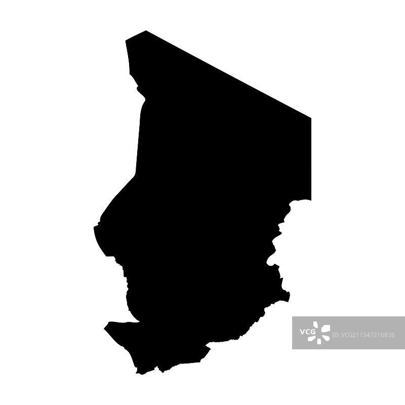 乍得地图轮廓图片素材