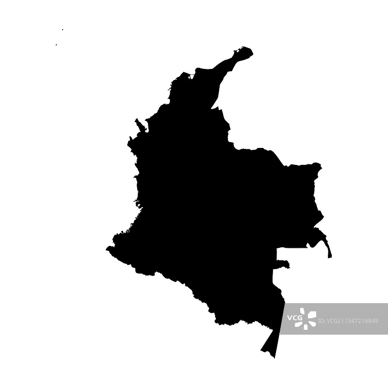 哥伦比亚地图轮廓图片素材