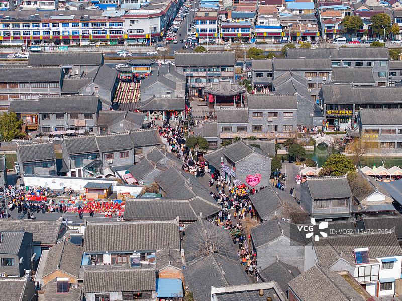 淮安市河下古镇航拍图片素材