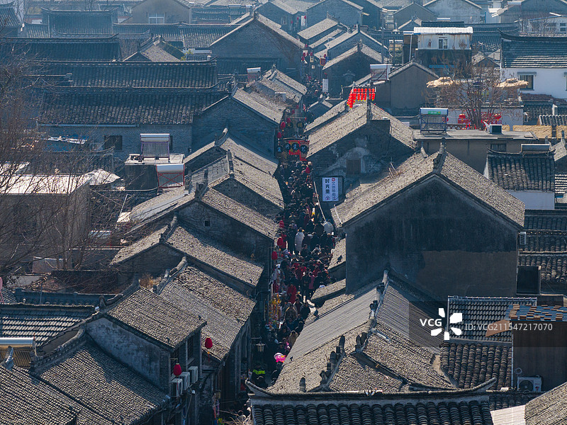 淮安市河下古镇航拍图片素材