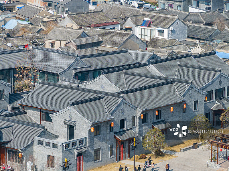 淮安市河下古镇航拍图片素材