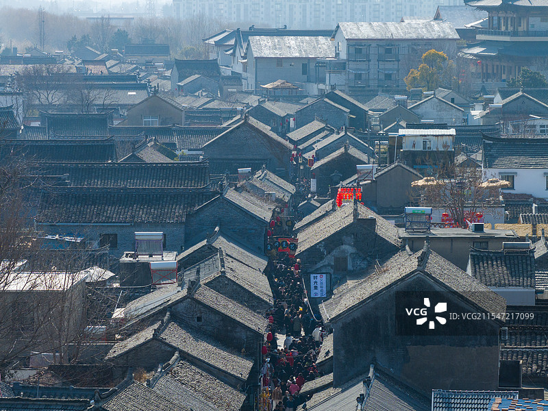 淮安市河下古镇航拍图片素材