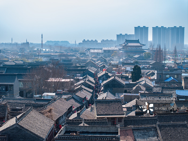 淮安市河下古镇航拍图片素材