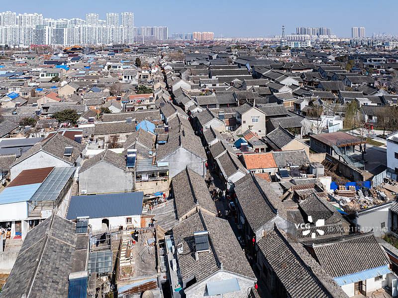 淮安市河下古镇航拍图片素材