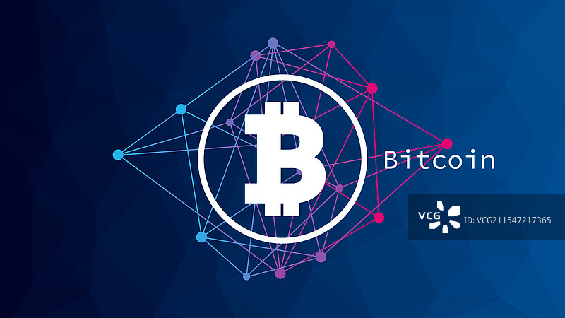 比特币圆形标志网络图案图片素材