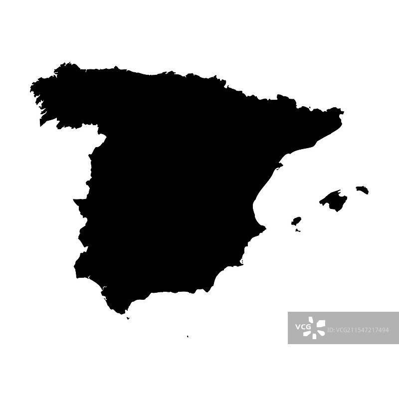 西班牙地图轮廓图片素材
