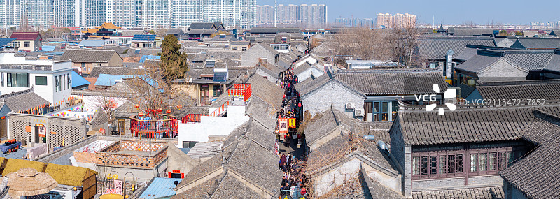 淮安市河下古镇全景航拍图片素材