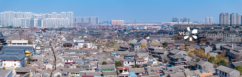 淮安市河下古镇全景航拍图片素材