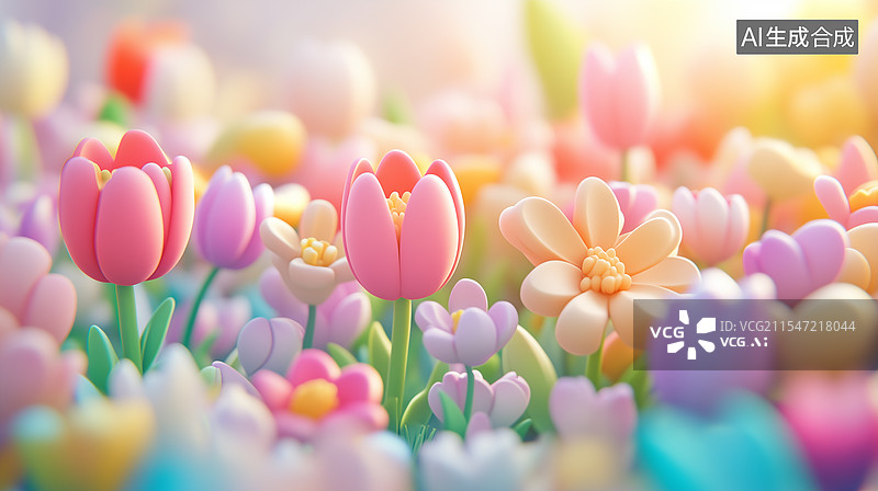 【AI数字艺术】春日的花园图片素材