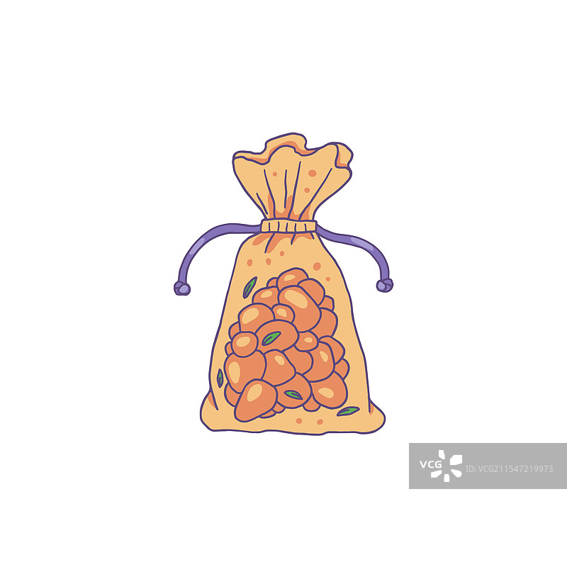 装满香料的透明布袋图片素材