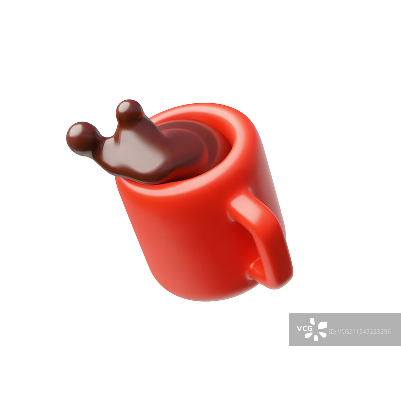 带有红色杯子的3D图像图片素材