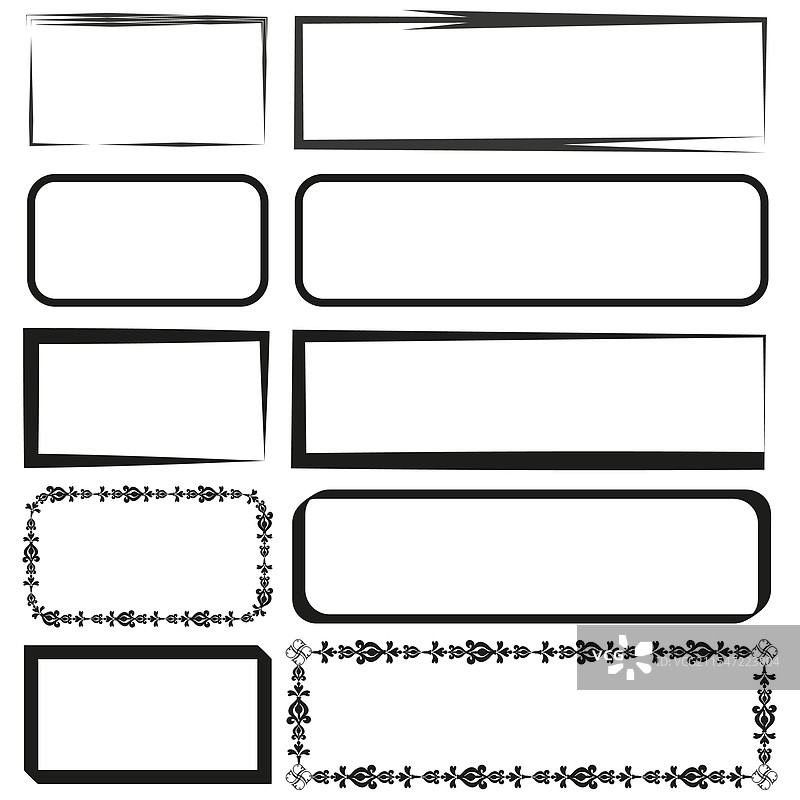 简约黑边装饰框集合图片素材