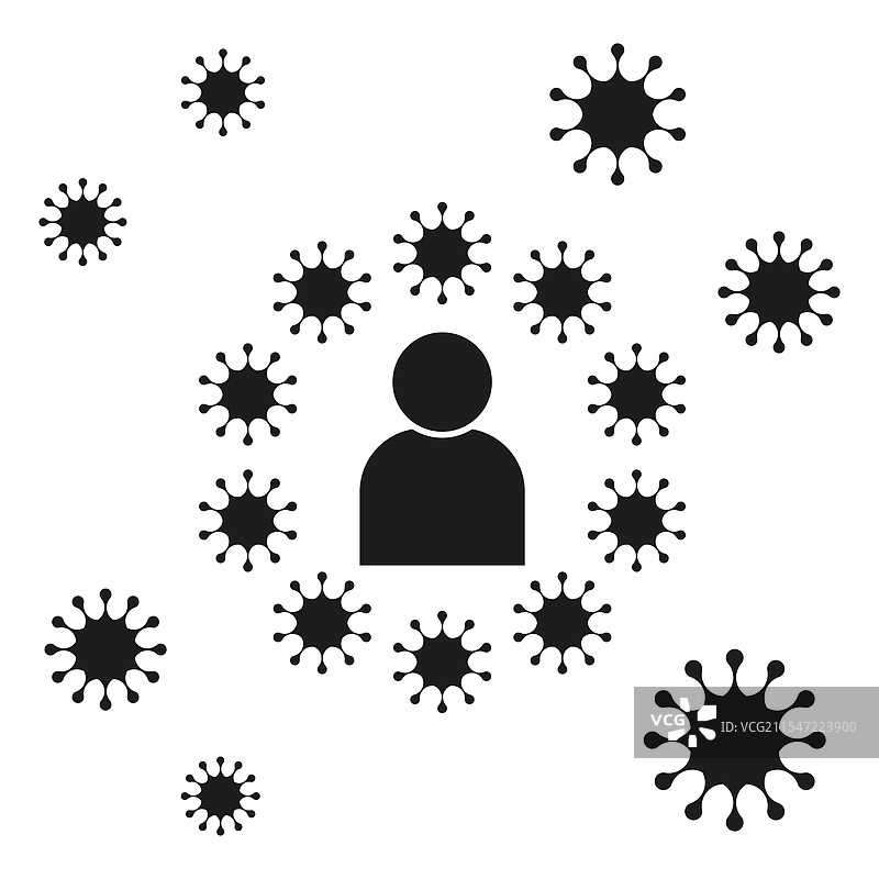 人类与病毒，病毒传播，疾病符号图片素材