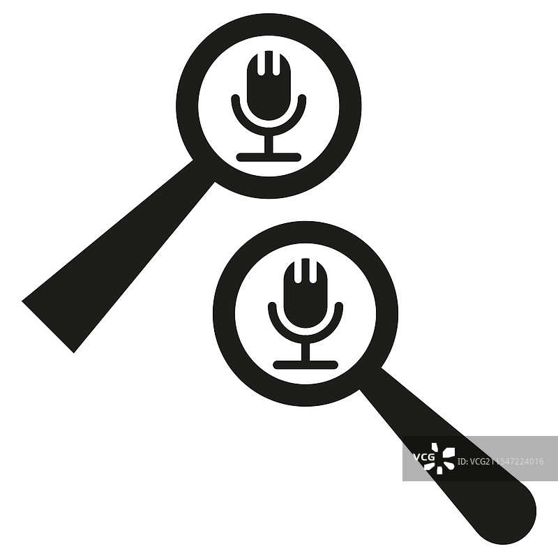 麦克风搜索图标语音识别工具图片素材