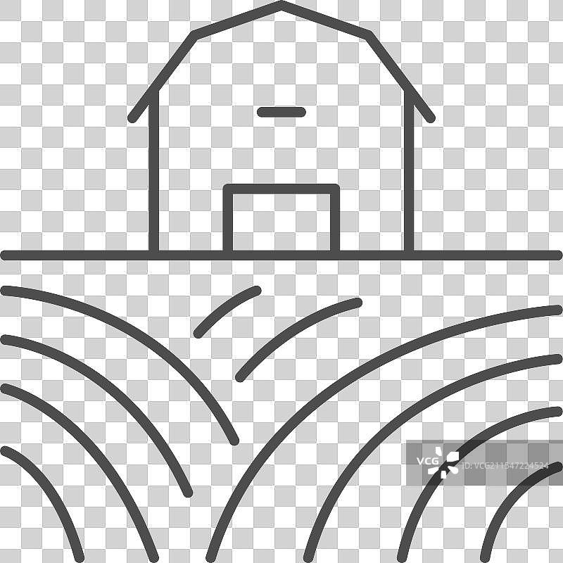 农场和田野线条图标图片素材