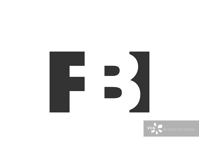 FBI标志设计，字母F B I采用粗体字。图片素材