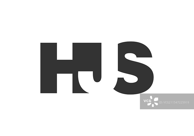 HJS标志设计，字母H、J、S，粗体字型图片素材