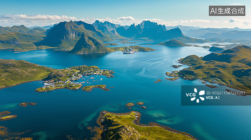 【AI数字艺术】航拍山水风光图片素材