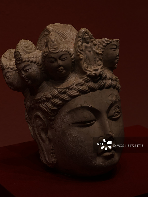 浙江丝绸博物馆十一面观音头像图片素材