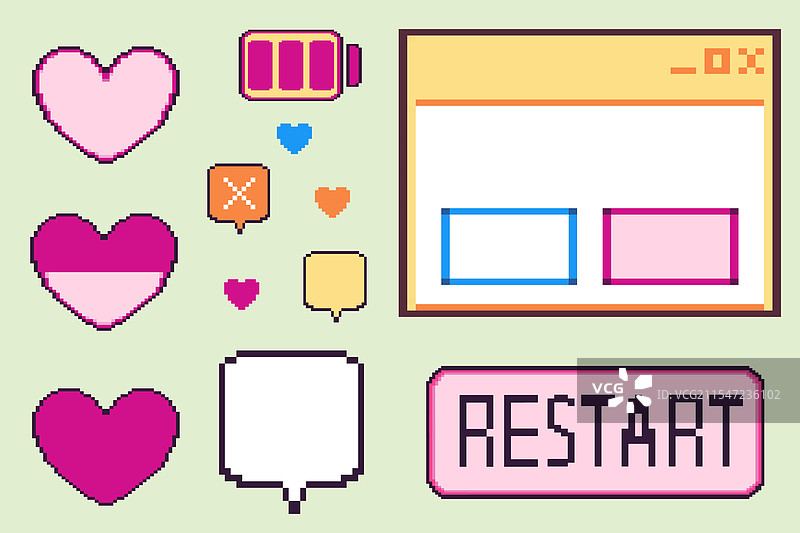 像素艺术游戏用户界面合集图片素材