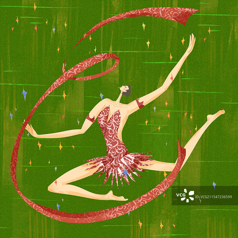 运动会项目艺术体操插画图片素材