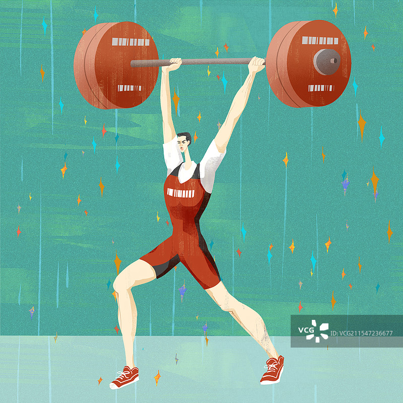 运动会项目举重插画图片素材