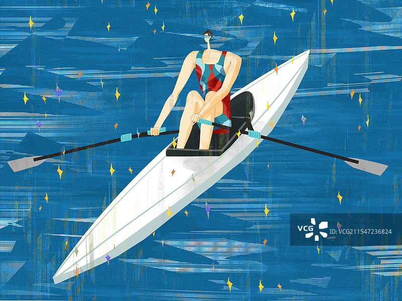 运动会项目赛艇插画图片素材