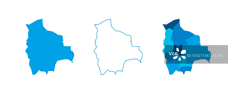 玻利维亚行政区划政治地图图片素材