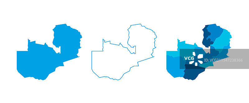 赞比亚行政区划政治地图图片素材