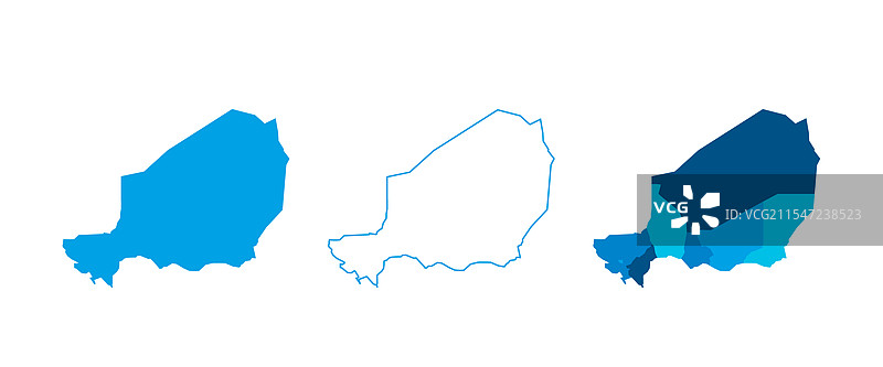 尼日尔行政区划政治地图图片素材