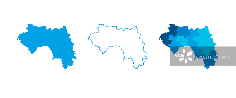 几内亚行政区划政治地图图片素材